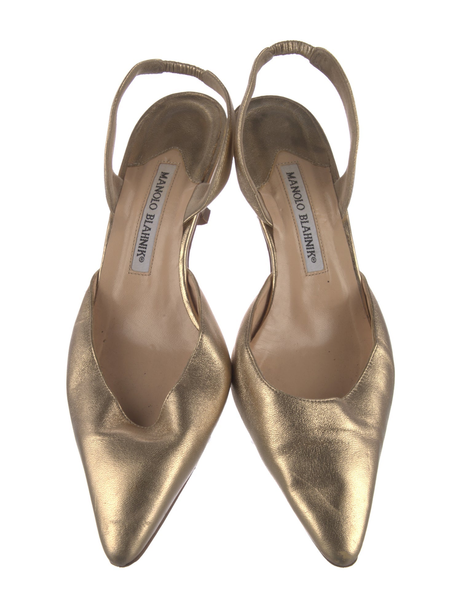 Manolo Blahnik Leather Slingback Pumps